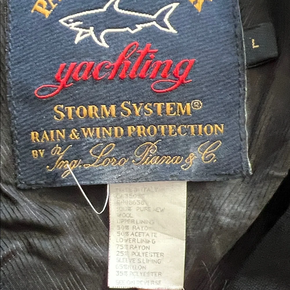 Paul & Shark Yachting Storm System Black Zip Up Jacket Mens Large Made In Italy